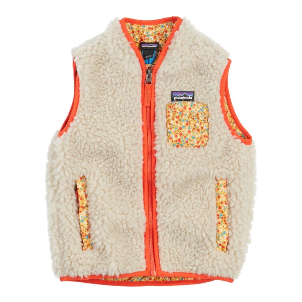 Patagonia Retro-X Vest - Toddler 3T Natural w/Catalan Coral
